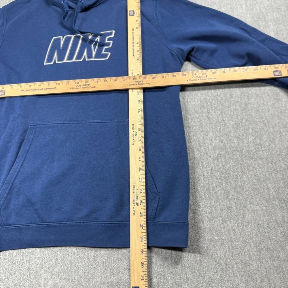 Nike Hoodie Mens XL Blue Spellout Graphic Logo Fleece Pullover Casual Sweatshirt